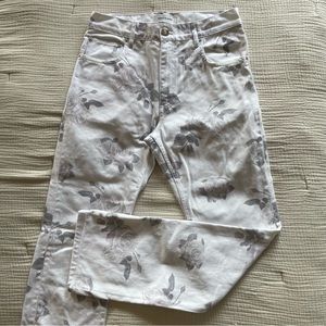 Ernest W. Baker White Rose Print Denim size S